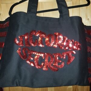 Victoria's Secret Black and Red Tote Bag